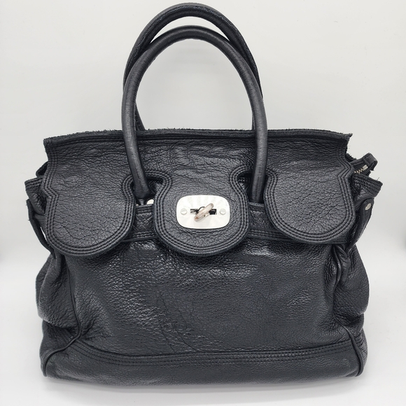LIEBESKIND BERLIN Vintage Y2K Leather Black Handbag Satchel Large - Picture 1 of 16